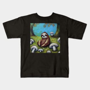 Sloth Colored Pencil Kids T-Shirt